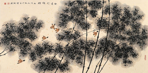 以韩江高陂的竹为蓝本的画