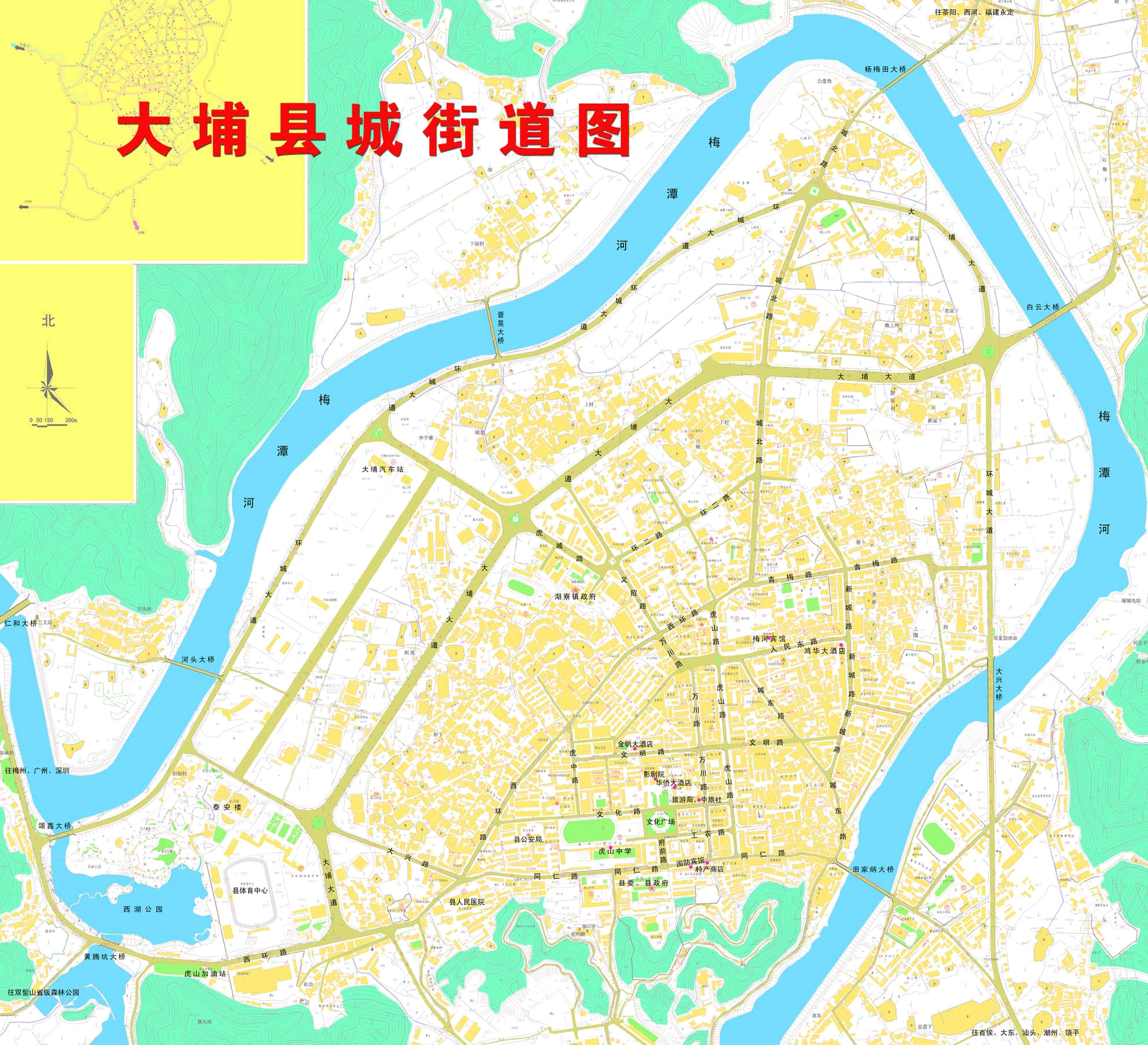 大埔县城街道图