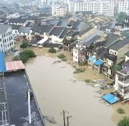 茶阳街道已被水淹！
